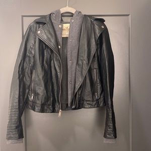 Leather Hoodie Jacket